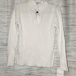 NWT Liz Claiborne White Sweater Petite Large